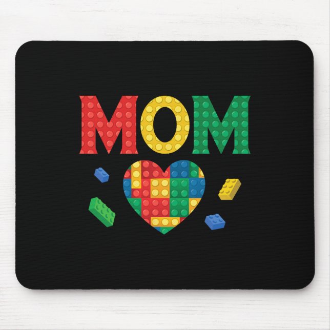 Mum Lover Master Builder Building Bricks Blocks Mo Mouse Mat (Front)