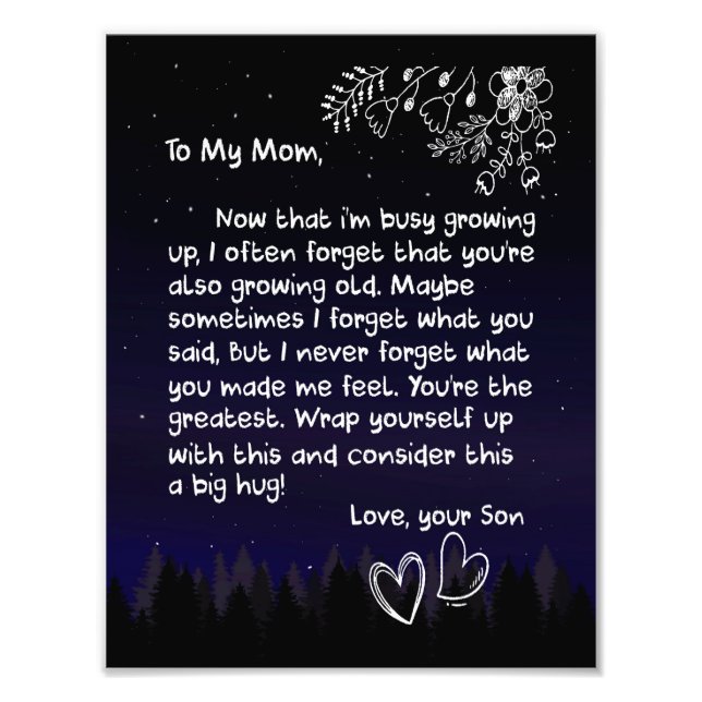 Mum Lovers | To My Mum I Love You Very Much Photo Print (Front)