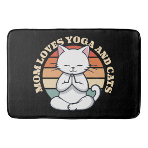 Mum Loves Cats and Yoga Bath Mat