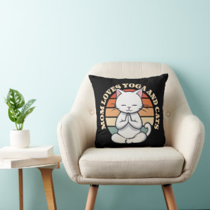 Mum Loves Cats and Yoga Cushion