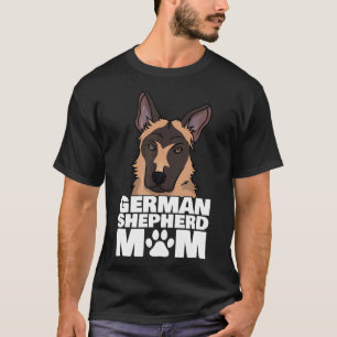 Mum Loves Her German Shepherd Gsd Dog Paw T-Shirt