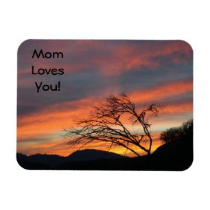 Mum Loves You! magnets Orange Sunset Sky Clouds