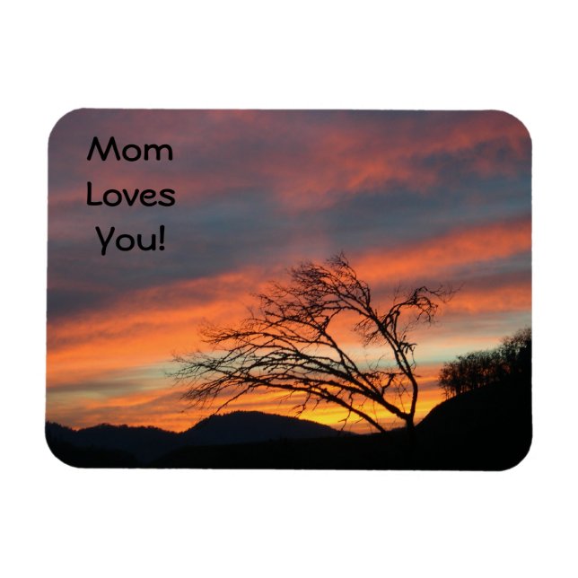 Mum Loves You! magnets Orange Sunset Sky Clouds (Horizontal)