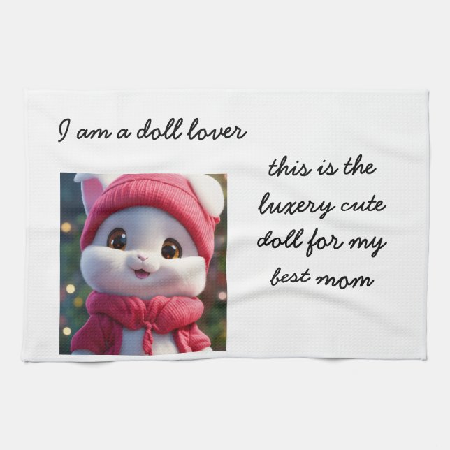Mum Luxury Cute Doll Template Kitchen Towels (Horizontal)