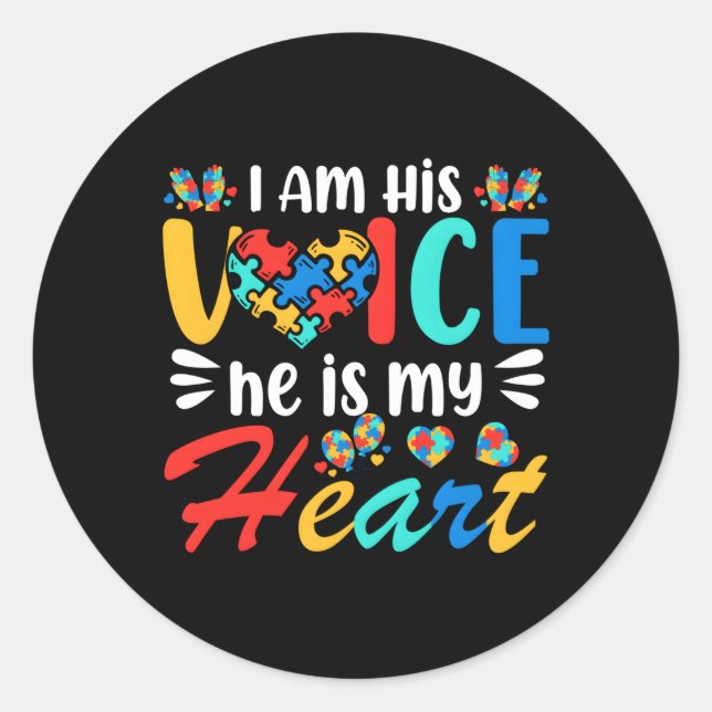 Mum Mama Autistic Autism Awareness Month Son Classic Round Sticker (Front)