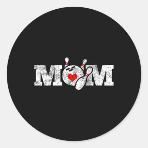 Mum Mama Bowling Sports Classic Round Sticker