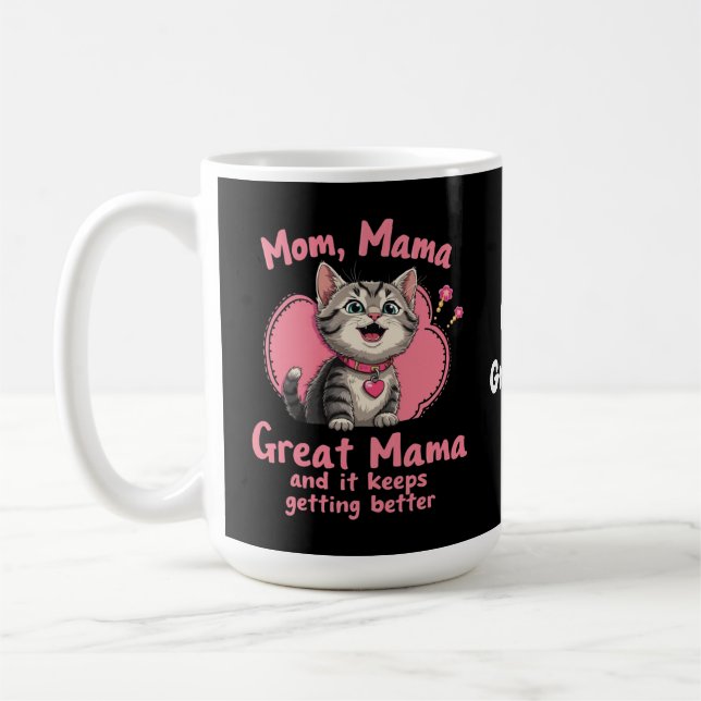 Mum, Mama, Great Mama Getting Better Customisable Coffee Mug (Left)