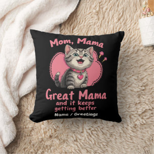 Mum, Mama, Great Mama Getting Better Customisable Cushion