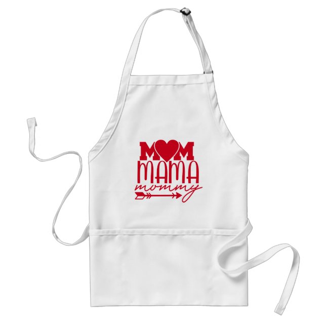 Mum Mama Mummy Cute Red Mothers Day Kitchen Standard Apron (Front)