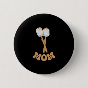Mum marshmallow happy camper 1st birthday camping 6 cm round badge