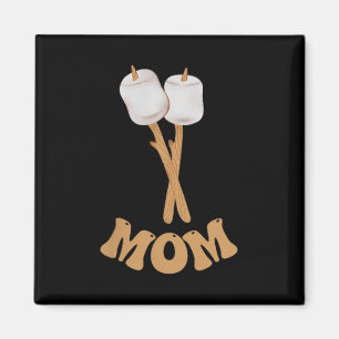 Mum marshmallow happy camper 1st birthday camping magnet