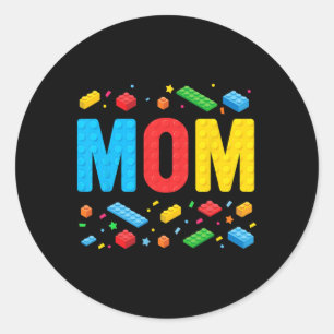 Mum Master Builder Building Bricks Blocks Family M Classic Round Sticker