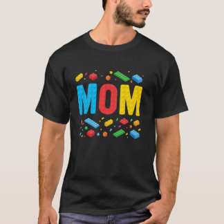 Mum Master Builder Building Bricks Blocks Family M T-Shirt