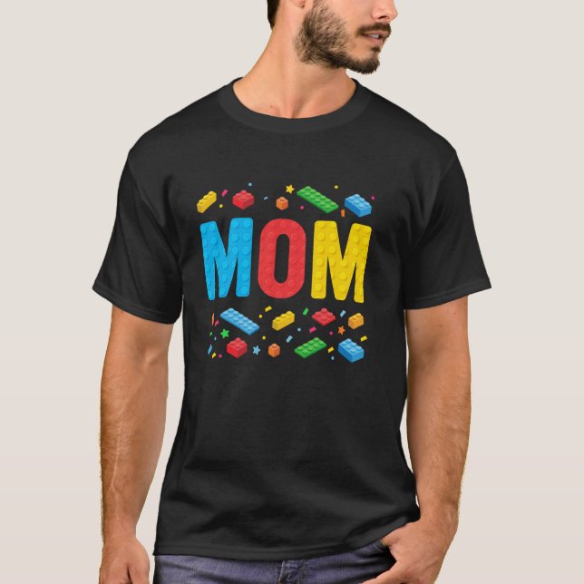 Mum Master Builder Building Bricks Blocks Family M T-Shirt (Front)