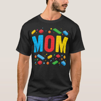 Mum Master Builder Building Bricks Blocks Family T-Shirt