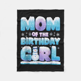 Mum Matching Birthday Girl Winter Snowflake Family Fleece Blanket
