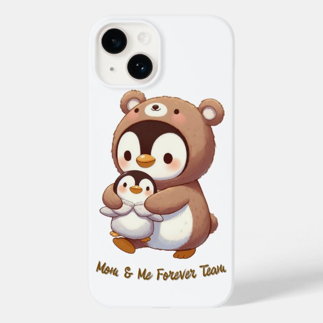 Mum & Me Forever Team – Cute Penguin & Bear iPhone Case-Mate iPhone Case (Back)