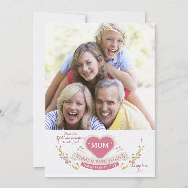 Mum Means Everything Photo Card (Front)