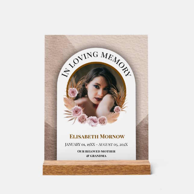 Mum Memorial Gift - In Loving Memory Mother Acrylic Sign (Front)