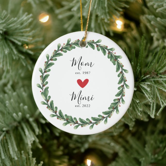 Mum | Mimi Year Est. Ceramic Ornament (Tree)