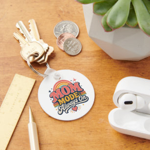 Mum Mode Always On Retro Mothers day Gift Key Ring