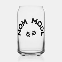 Mum Mode Glass with Paw Print Design