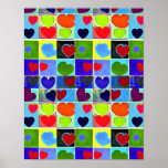 Mum modern abstract cute pop art hearts poster<br><div class="desc">Show your mum some love because she is all heart. Tell your mummy that she is the best,  the greatest mum that every lived with this vibrant poster of modern pop art hearts. You can also gift this to your best friends,  other family members or to yourself.</div>