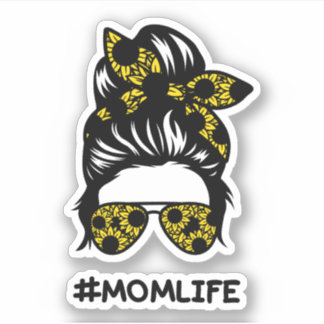 Mum #momlife messy bun sunflower