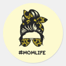 Mum #momlife messy bun sunflower