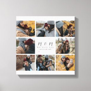 Mum Monogram Custom 8 Photo Collage Mother Family Canvas Print