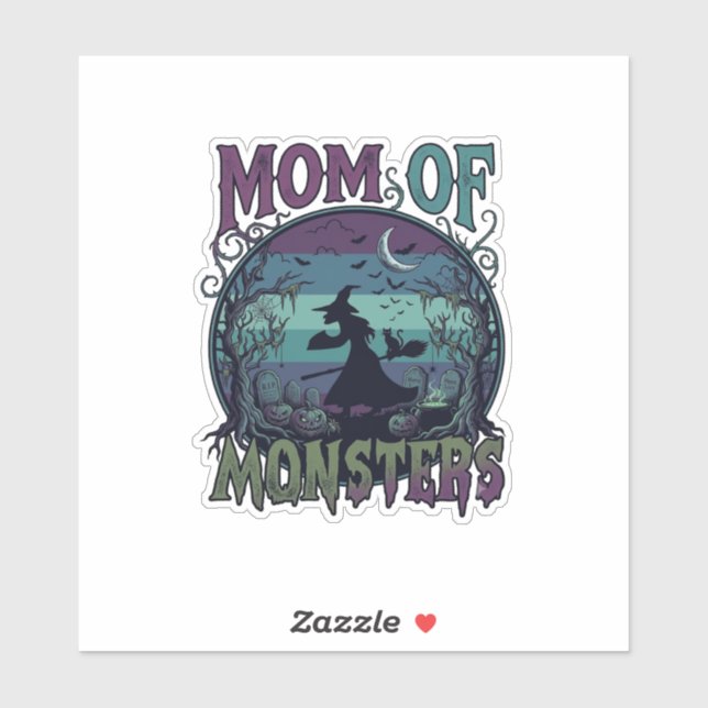 Mum Monsters Halloween Witch Moon Pumpkins Graveya (Sheet)
