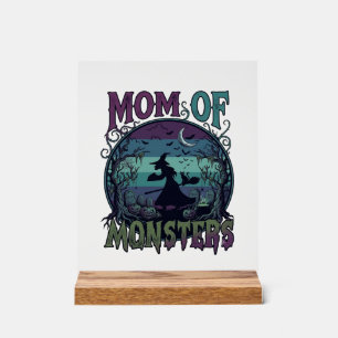 Mum Monsters Halloween Witch Moon Pumpkins Graveya Acrylic Sign