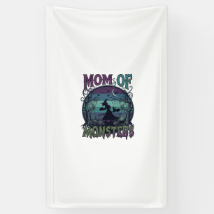 Mum Monsters Halloween Witch Moon Pumpkins Graveya Banner