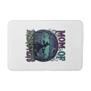 Mum Monsters Halloween Witch Moon Pumpkins Graveya Bath Mat