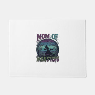 Mum Monsters Halloween Witch Moon Pumpkins Graveya Doormat