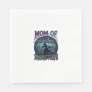 Mum Monsters Halloween Witch Moon Pumpkins Graveya Napkin