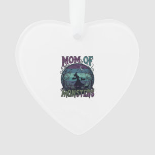 Mum Monsters Halloween Witch Moon Pumpkins Graveya Ornament