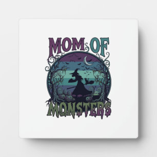 Mum Monsters Halloween Witch Moon Pumpkins Graveya Plaque