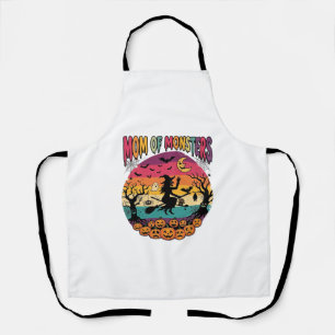 Mum Monsters Halloween Witch Pumpkins Bats_1 Apron
