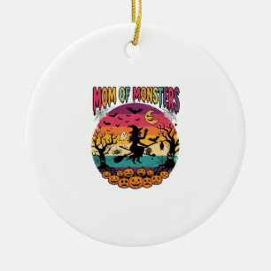 Mum Monsters Halloween Witch Pumpkins Bats_1 Ceramic Tree Decoration