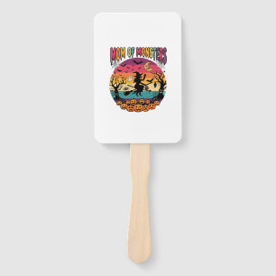 Mum Monsters Halloween Witch Pumpkins Bats_1 Hand Fan
