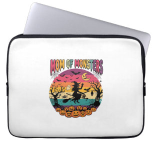 Mum Monsters Halloween Witch Pumpkins Bats_1 Laptop Sleeve