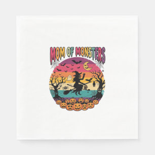 Mum Monsters Halloween Witch Pumpkins Bats_1 Napkin