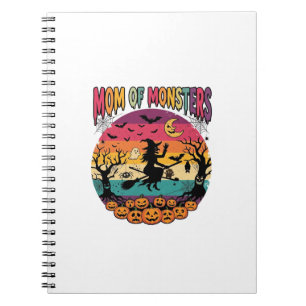 Mum Monsters Halloween Witch Pumpkins Bats_1 Notebook