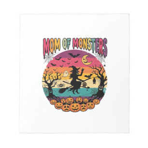 Mum Monsters Halloween Witch Pumpkins Bats_1 Notepad