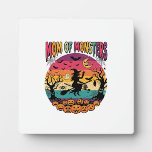 Mum Monsters Halloween Witch Pumpkins Bats_1 Plaque
