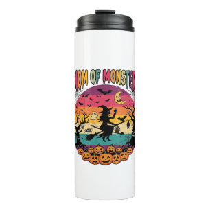Mum Monsters Halloween Witch Pumpkins Bats_1 Thermal Tumbler