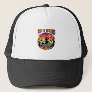 Mum Monsters Halloween Witch Pumpkins Bats_1 Trucker Hat