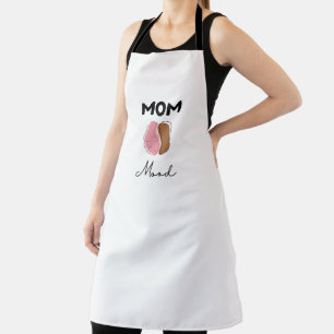 Mum Mood Coffee Brain Minimalist Design Apron