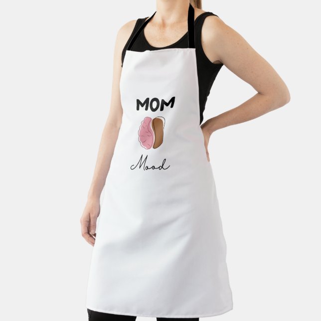 Mum Mood Coffee Brain Minimalist Design Apron (Insitu)